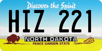 ND license plate HIZ221