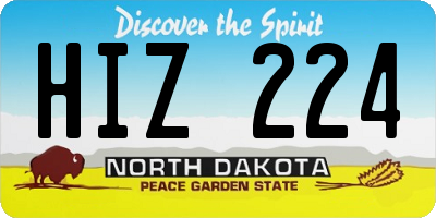 ND license plate HIZ224