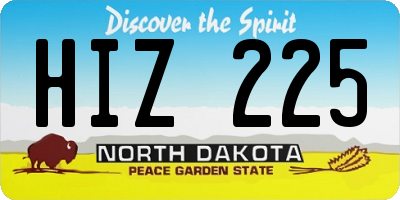 ND license plate HIZ225