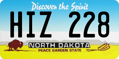 ND license plate HIZ228