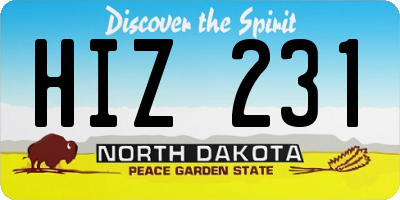 ND license plate HIZ231