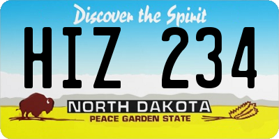 ND license plate HIZ234