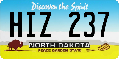 ND license plate HIZ237