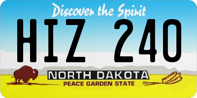 ND license plate HIZ240