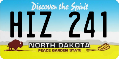 ND license plate HIZ241