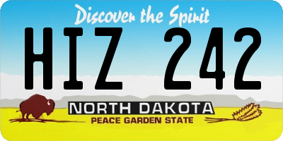 ND license plate HIZ242