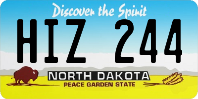 ND license plate HIZ244