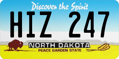 ND license plate HIZ247