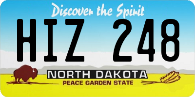 ND license plate HIZ248