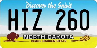 ND license plate HIZ260