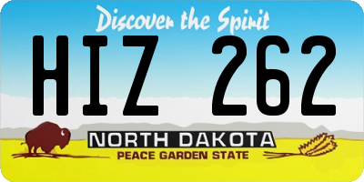 ND license plate HIZ262