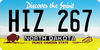 ND license plate HIZ267