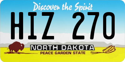 ND license plate HIZ270