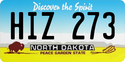 ND license plate HIZ273