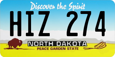 ND license plate HIZ274