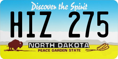 ND license plate HIZ275