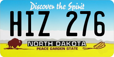 ND license plate HIZ276