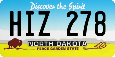 ND license plate HIZ278