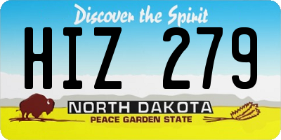 ND license plate HIZ279