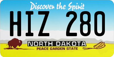 ND license plate HIZ280