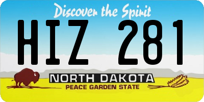 ND license plate HIZ281