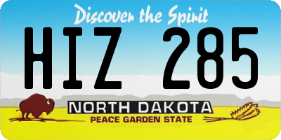 ND license plate HIZ285