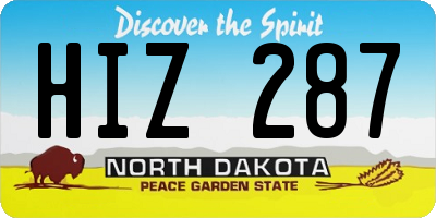 ND license plate HIZ287