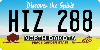 ND license plate HIZ288