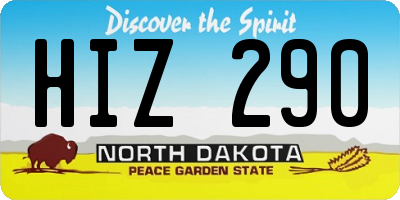 ND license plate HIZ290