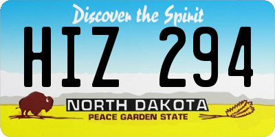 ND license plate HIZ294
