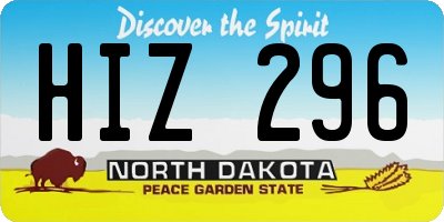 ND license plate HIZ296