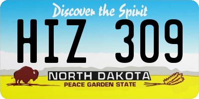ND license plate HIZ309