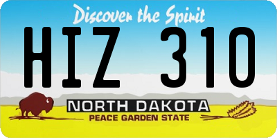 ND license plate HIZ310