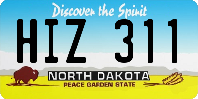 ND license plate HIZ311