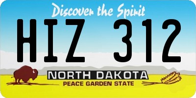 ND license plate HIZ312