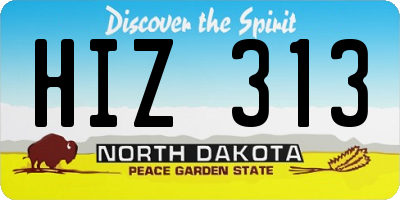 ND license plate HIZ313