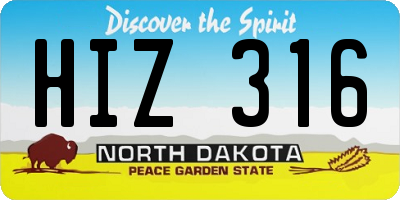 ND license plate HIZ316