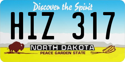 ND license plate HIZ317