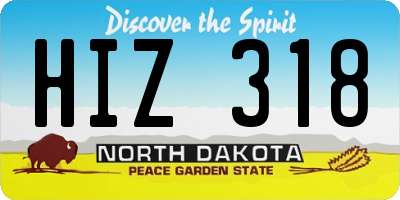 ND license plate HIZ318