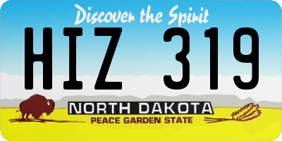 ND license plate HIZ319