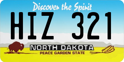 ND license plate HIZ321