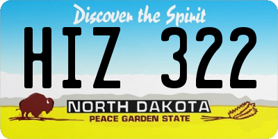 ND license plate HIZ322