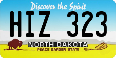 ND license plate HIZ323