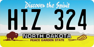 ND license plate HIZ324