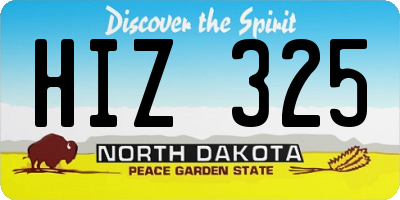 ND license plate HIZ325