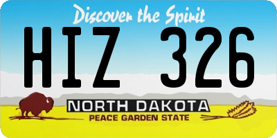 ND license plate HIZ326