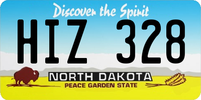 ND license plate HIZ328