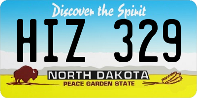 ND license plate HIZ329