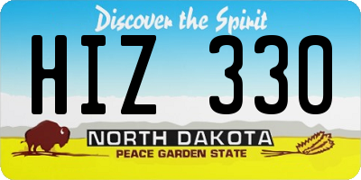 ND license plate HIZ330