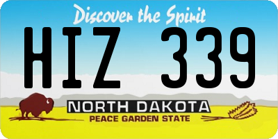ND license plate HIZ339